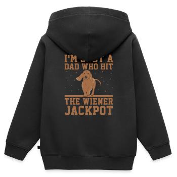 Je suis juste un père qui a frappé le Wiener Jackpot Dog Love - Sweat Premium à capuche zippé enfant bio - noir - Dos - AI Model Kid Male (0cm)