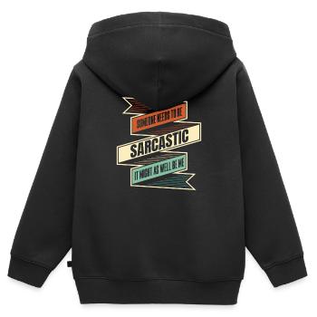 Schwarzer Humor - Kinder Premium Organic Zip Hoodie - Schwarz - Hinten - AI Model Kid Male (0cm)