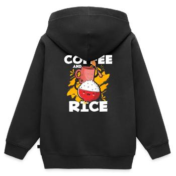 Riz - Sweat Premium à capuche zippé enfant bio - noir - Dos - AI Model Kid Male (0cm)