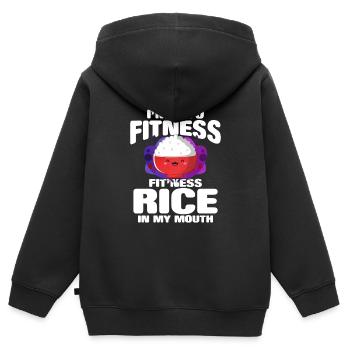 Riz - Sweat Premium à capuche zippé enfant bio - noir - Dos - AI Model Kid Male (0cm)