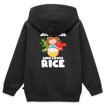 Riz - Sweat Premium à capuche zippé enfant bio - noir - Dos - AI Model Kid Male (0cm)