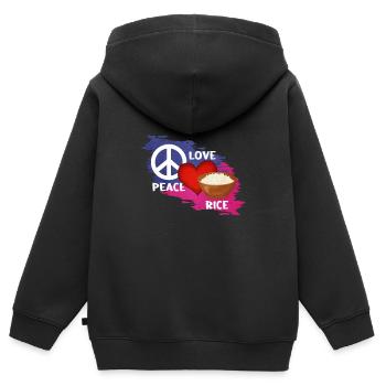 Riz - Sweat Premium à capuche zippé enfant bio - noir - Dos - AI Model Kid Male (0cm)