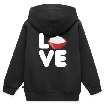 Riz - Sweat Premium à capuche zippé enfant bio - noir - Dos - AI Model Kid Male (0cm)