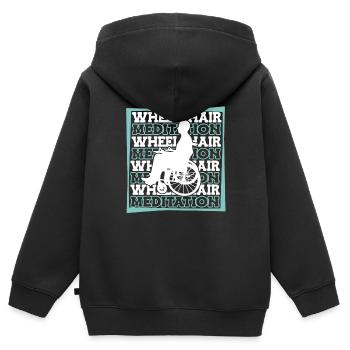 Meditation Meditieren Rollstuhl - Kinder Premium Organic Zip Hoodie - Schwarz - Hinten - AI Model Kid Male (0cm)
