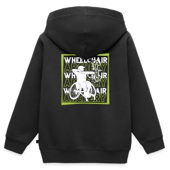 Tir à l’arc Tir à l’arc Archer Fauteuil roulant - Sweat Premium à capuche zippé enfant bio - noir - Dos - AI Model Kid Male (0cm)