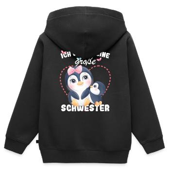 Ich Werde Eine Große Schwester 2025 - Kinder Premium Organic Zip Hoodie - Schwarz - Hinten - AI Model Kid Male (0cm)