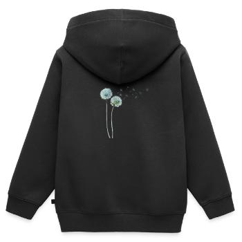 Löwenzahn Dandelion - Kinder Premium Organic Zip Hoodie - Schwarz - Hinten - AI Model Kid Male (0cm)