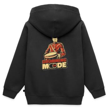 Batterie Batteur Batteur - Sweat Premium à capuche zippé enfant bio - noir - Dos - AI Model Kid Male (0cm)