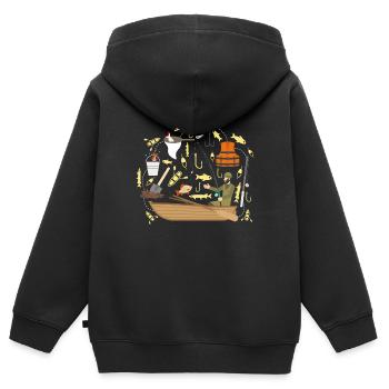 Wassersport - Kinder Premium Organic Zip Hoodie - Schwarz - Hinten - AI Model Kid Male (0cm)