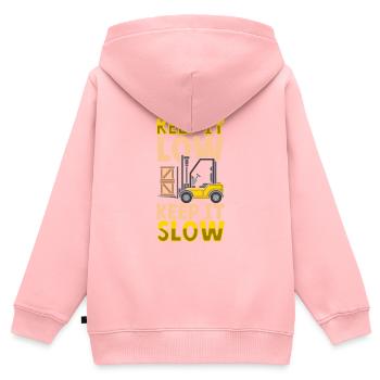 Gabelstaplerfahrer Lager Gabelstapler - Kinder Premium Organic Zip Hoodie - Rosa - Hinten - AI Model Kid Female (0cm)