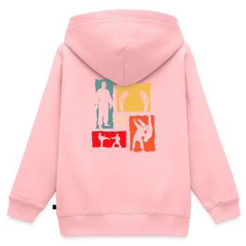 Judo Retro Judoka - Kids Premium Organic Zip-up Hoodie - rose - Back - AI Model Kid Female (0cm)