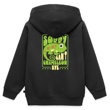 Chameleon Reptile Propriétaire Lizard Reptile Pet - Sweat Premium à capuche zippé enfant bio - noir - Dos - AI Model Kid Male (0cm)