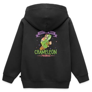 Chameleon Reptile Propriétaire Lizard Reptile Pet - Sweat Premium à capuche zippé enfant bio - noir - Dos - AI Model Kid Male (0cm)