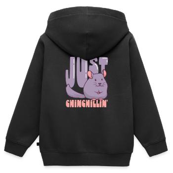 Chinchilla Liebhaber Geschenk Geschenkidee - Kinder Premium Organic Zip Hoodie - Schwarz - Hinten - AI Model Kid Male (0cm)