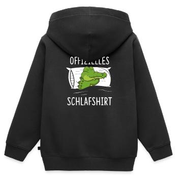 Offizielles Schlafshirt Krokodil Aligator - Kinder Premium Organic Zip Hoodie - Schwarz - Hinten - AI Model Kid Male (0cm)