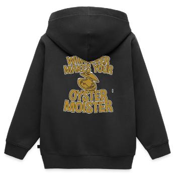 Tout ce qui rend votre huître plus humide 2 - Sweat Premium à capuche zippé enfant bio - noir - Dos - AI Model Kid Male (0cm)