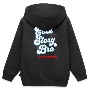 Cool Story Bro - but I doubt it - Kinder Premium Organic Zip Hoodie - Schwarz - Hinten - AI Model Kid Male (0cm)