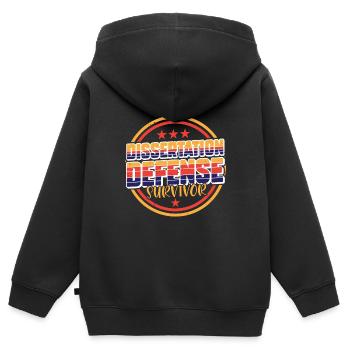 Survivant de la soutenance de thèse 7 - Sweat Premium à capuche zippé enfant bio - noir - Dos - AI Model Kid Male (0cm)