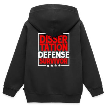 Survivant de la soutenance de thèse 8 - Sweat Premium à capuche zippé enfant bio - noir - Dos - AI Model Kid Male (0cm)