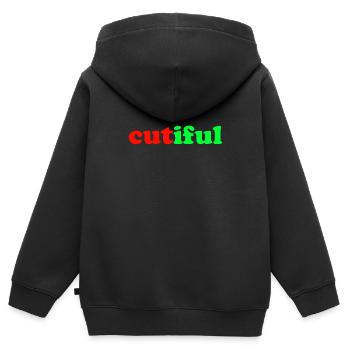 Cutiful My Blend Between Cute and Beautiful - Kids Premium Organic Zip-up Hoodie - black - Back - AI Model Kid Male (0cm)