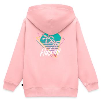 Hawaï - Sweat Premium à capuche zippé enfant bio - rose - Dos - AI Model Kid Female (0cm)