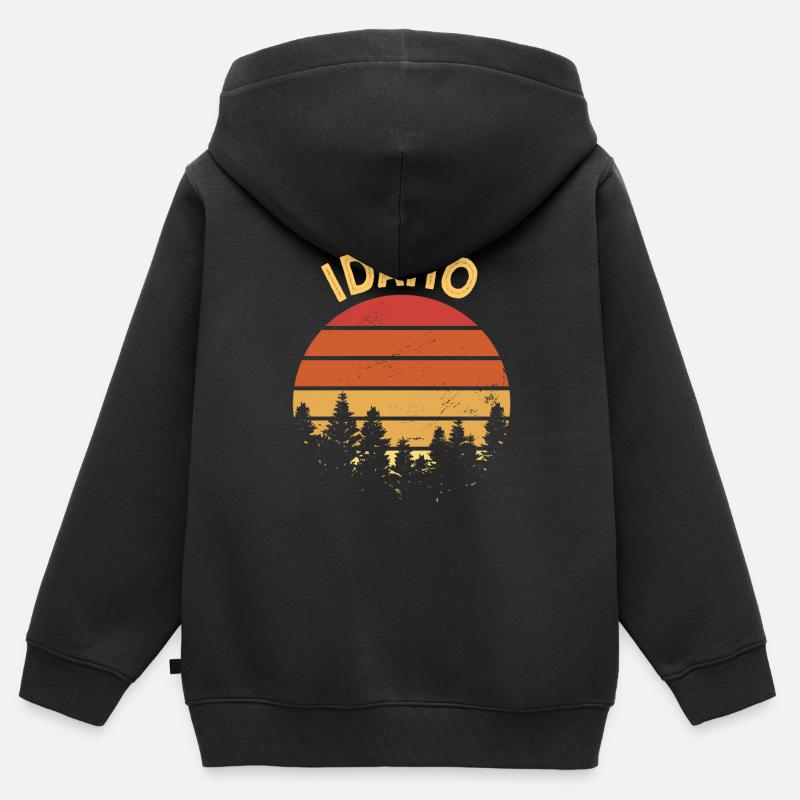 Idaho - Sweat Premium à capuche zippé enfant bio - noir