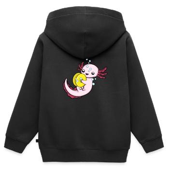 Axolotl Becken Musikinstrument Orchester Becken - Kinder Premium Organic Zip Hoodie - Schwarz - Hinten - AI Model Kid Male (0cm)