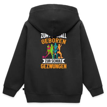 Fussball Schule Schüler Kind - Kinder Premium Organic Zip Hoodie - Schwarz - Hinten - AI Model Kid Male (0cm)