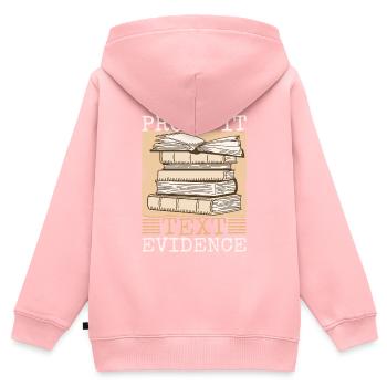 Prouvez-le, preuve textuelle 39 - Sweat Premium à capuche zippé enfant bio - rose - Dos - AI Model Kid Female (0cm)