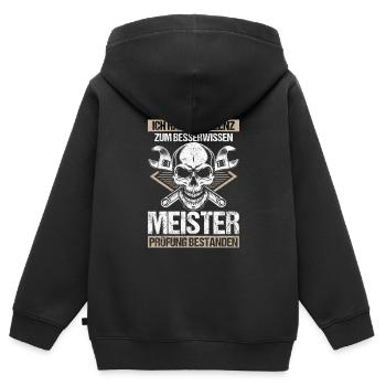 Meisterprüfung Geschenkidee Lizenz - Kinder Premium Organic Zip Hoodie - Schwarz - Hinten - AI Model Kid Male (0cm)