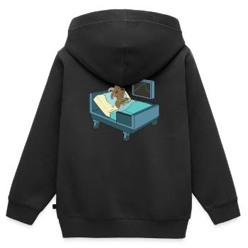 Ziege Krankenhaus Berge - Kinder Premium Organic Zip Hoodie - Schwarz - Hinten - AI Model Kid Male (0cm)