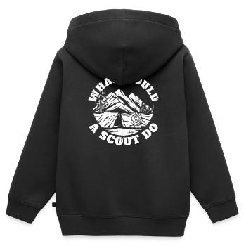 Pfadfinder - Kinder Premium Organic Zip Hoodie - Schwarz - Hinten - AI Model Kid Male (0cm)
