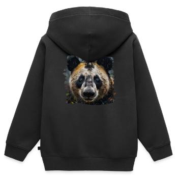 Pandas realistic Panda Großer Panda - Kinder Premium Organic Zip Hoodie - Schwarz - Hinten - AI Model Kid Male (0cm)