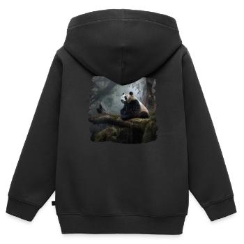Pandas realistic Panda Großer Panda - Kinder Premium Organic Zip Hoodie - Schwarz - Hinten - AI Model Kid Male (0cm)