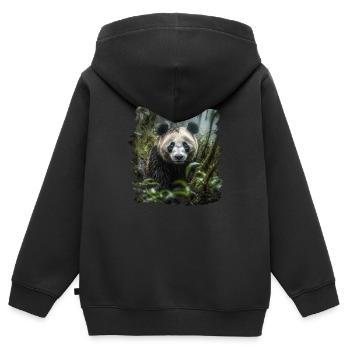 Pandas realistic Panda Großer Panda - Kinder Premium Organic Zip Hoodie - Schwarz - Hinten - AI Model Kid Male (0cm)