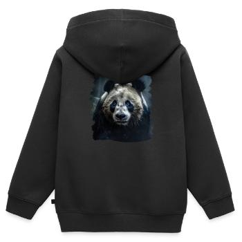 Pandas realistic Panda Großer Panda - Kinder Premium Organic Zip Hoodie - Schwarz - Hinten - AI Model Kid Male (0cm)