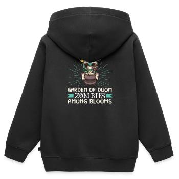 Horror Garden Gardener Zombie Plant Gardening - Kids Premium Organic Zip-up Hoodie - black - Back - AI Model Kid Male (0cm)