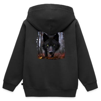 Wolves realistic wolf - Kids Premium Organic Zip-up Hoodie - black - Back - AI Model Kid Male (0cm)