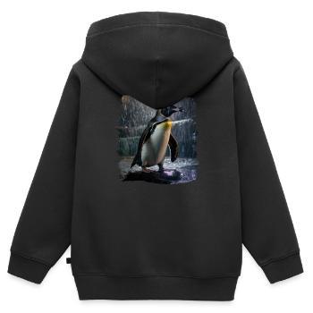 Penguins realistic penguin - Kids Premium Organic Zip-up Hoodie - black - Back - AI Model Kid Male (0cm)