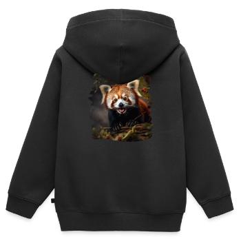 Kleiner Panda realistic Roter Panda Pandas - Kinder Premium Organic Zip Hoodie - Schwarz - Hinten - AI Model Kid Male (0cm)