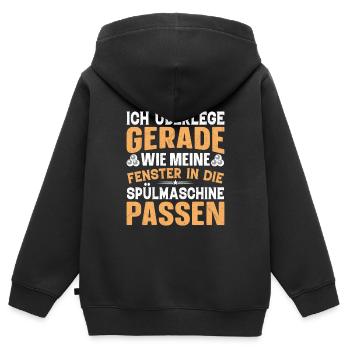Spülmaschine Fenster putzen - Kinder Premium Organic Zip Hoodie - Schwarz - Hinten - AI Model Kid Male (0cm)