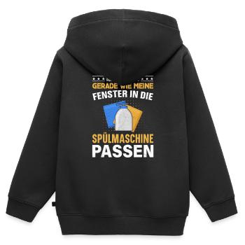 Spülmaschine Fenster lustig - Kinder Premium Organic Zip Hoodie - Schwarz - Hinten - AI Model Kid Male (0cm)