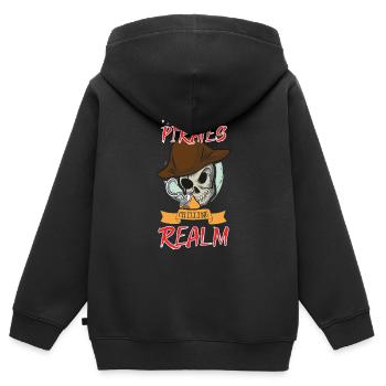 Horreur Pirate Bateau Pirate Pirate Captain Horreur - Sweat Premium à capuche zippé enfant bio - noir - Dos - AI Model Kid Male (0cm)