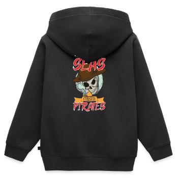 Horreur Pirate Bateau Pirate Pirate Captain Horreur - Sweat Premium à capuche zippé enfant bio - noir - Dos - AI Model Kid Male (0cm)