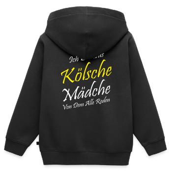 Kölsche Mädche Kölle Kölsch Kölner Karneval Köln - Kinder Premium Organic Zip Hoodie - Schwarz - Hinten - AI Model Kid Male (0cm)