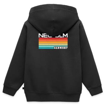 Neu Ulmerin Neu Ulmer Neu Ulm - Kinder Premium Organic Zip Hoodie - Schwarz - Hinten - AI Model Kid Male (0cm)