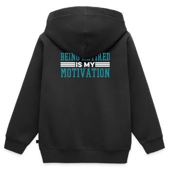 Sarcasme des pensionnés - Sweat Premium à capuche zippé enfant bio - noir - Dos - AI Model Kid Male (0cm)