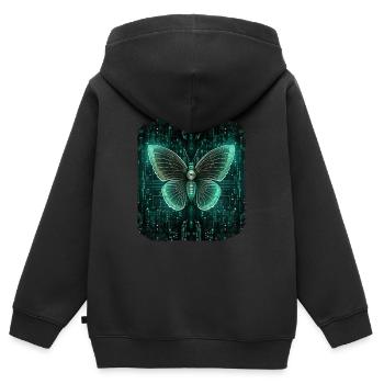 Programmierung PC Programm Code Schmetterling - Kinder Premium Organic Zip Hoodie - Schwarz - Hinten - AI Model Kid Male (0cm)