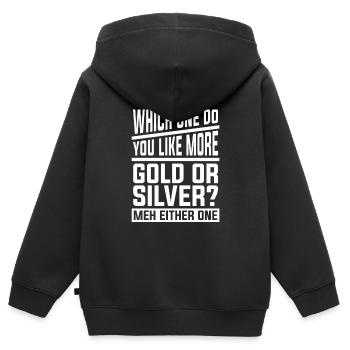Mines d’or Mines d’or Mines d’or Extraction d’or - Sweat Premium à capuche zippé enfant bio - noir - Dos - AI Model Kid Male (0cm)