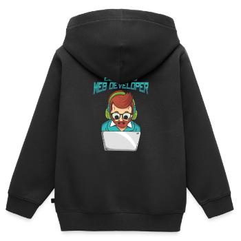 Web Developer Web Developer Certified - Kids Premium Organic Zip-up Hoodie - black - Back - AI Model Kid Male (0cm)